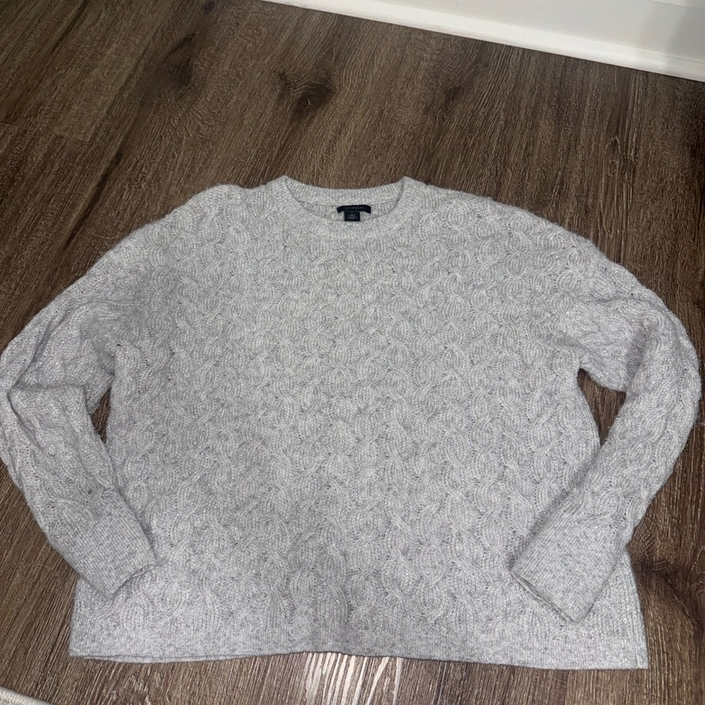 Sparkly Gray Cable Knit Sweater Halogen from Nordstrom